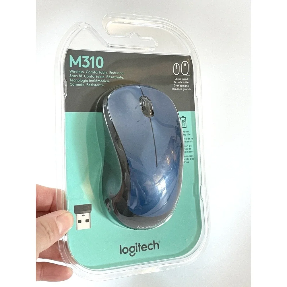 New Sealed Logitech M310 Wireless Optical Mouse - Peacock Blue (910-001917)